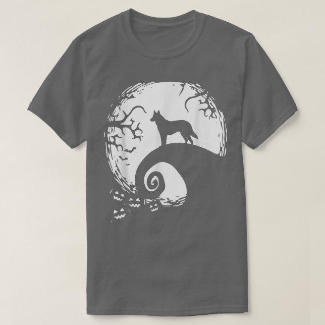 Tysk Sheperd Halloween under måndagskvällen T Shirt (Design framsida)
