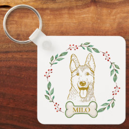 Tysk Sheperd Hund Personlig Nyckelring