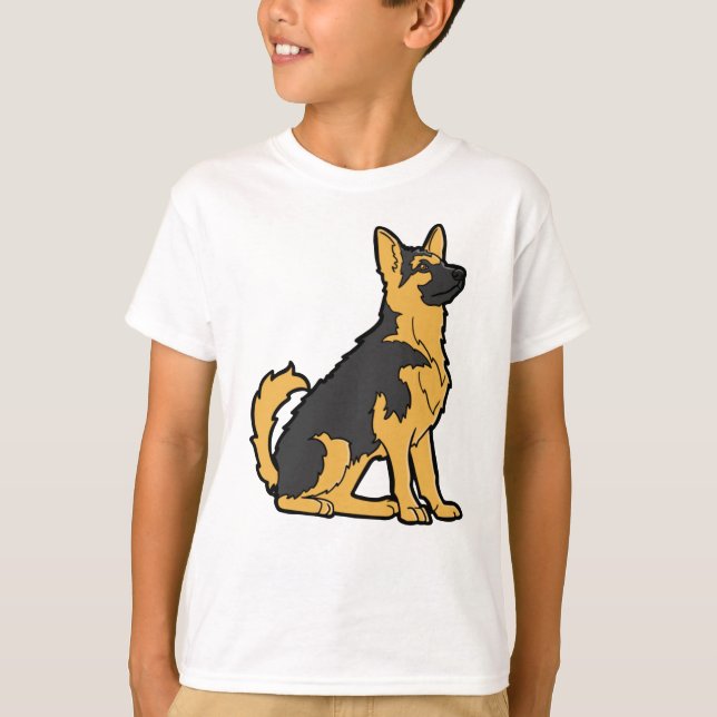 Tysk Sheperd hund T Shirt (Framsida)