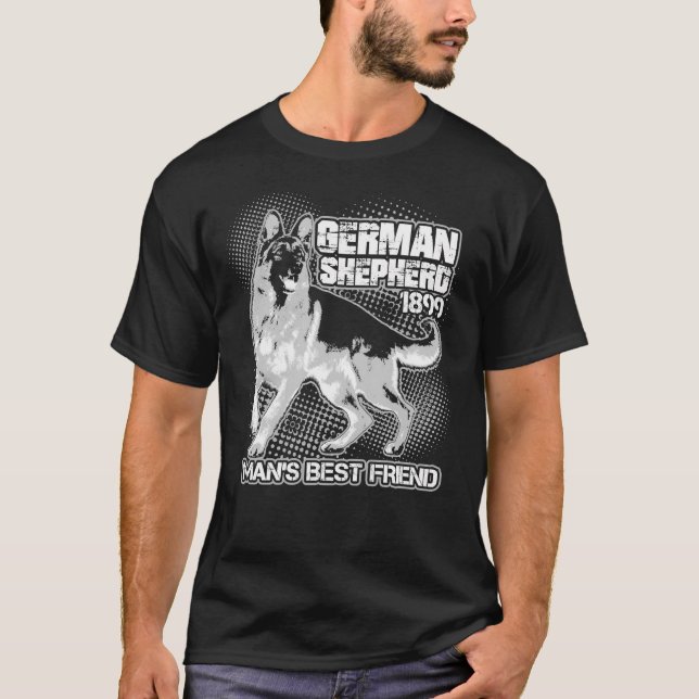 Tysk Shepherd 1899 Man S Best Friend T Shirt (Framsida)