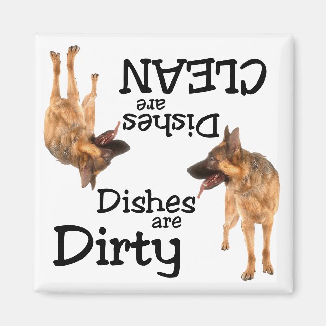 Tysk Shepherd Älskare Dishwasher Magnet (Framsidan)