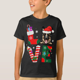 Tysk Shepherd Älskare Jultomten jul Hundar P T Shirt