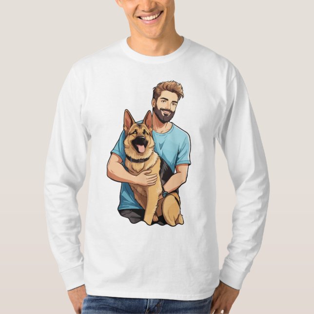 Tysk Shepherd Älskare Sweatshirt T Shirt (Framsida)