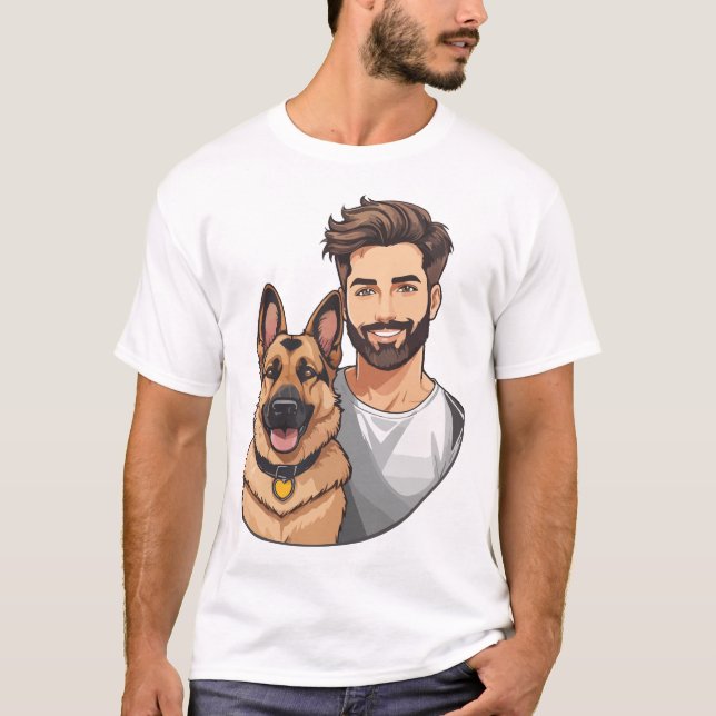 Tysk Shepherd Älskare T-skjorta T Shirt (Framsida)