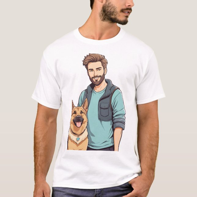 Tysk Shepherd Älskare Trendig T-Shirt (Framsida)