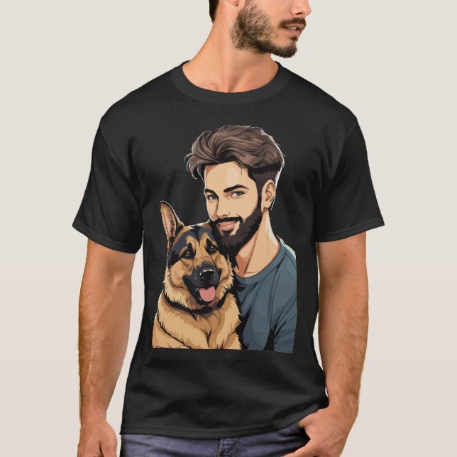 Tysk Shepherd Älskare Trendig T-Shirt (Framsida)