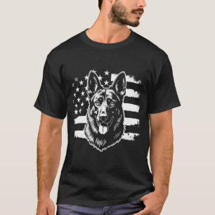 Tysk shepherd Älskare USA Amerikansk Flagga 4:e T Shirt