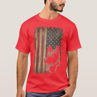 Tysk Shepherd American US Flagga Rolig hund Owner T Shirt