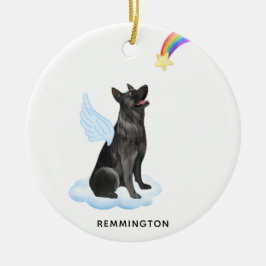 Tysk Shepherd Angel Personlig Hund Memorial Julgransprydnad Keramik