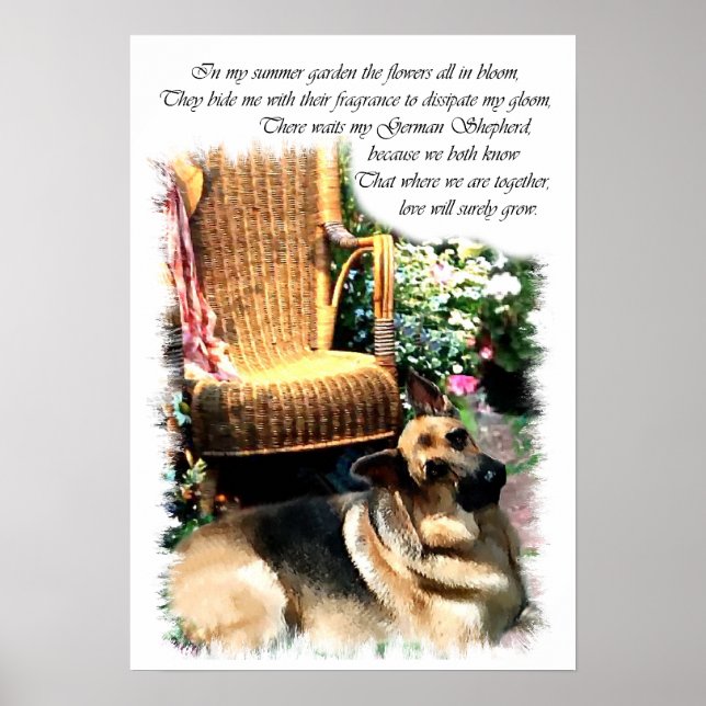 Tysk Shepherd Art-utskrift Poster (Framsidan)