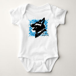 Tysk Shepherd Baby Bodykostblått T Shirt
