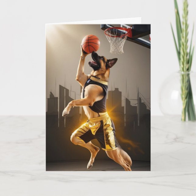 Tysk Shepherd Basketball Kort (Framsida)