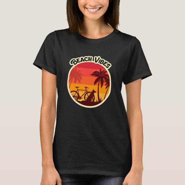 Tysk Shepherd Beach Vibes Long T Shirt (Framsida)