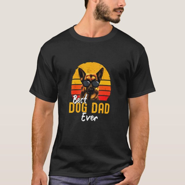 Tysk Shepherd Best Hund Pappa någonsin T Shirt (Framsida)