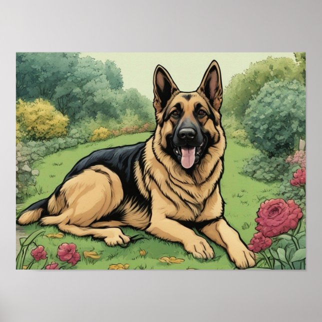 Tysk Shepherd-bild Poster (Framsidan)