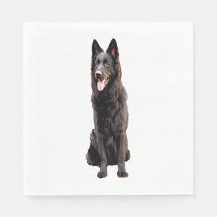 Tysk Shepherd Black Hund Pappersservett