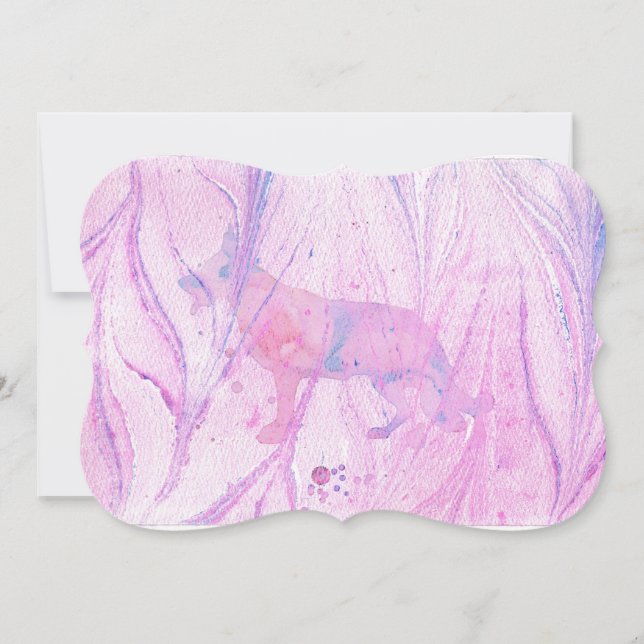 Tysk Shepherd Black Silhouette Tack Kort (Framsida)