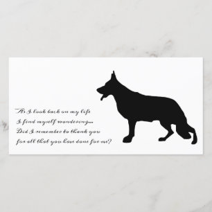 Tysk Shepherd Black Silhouette Tack Kort
