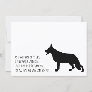 Tysk Shepherd Black Silhouette Tack Kort