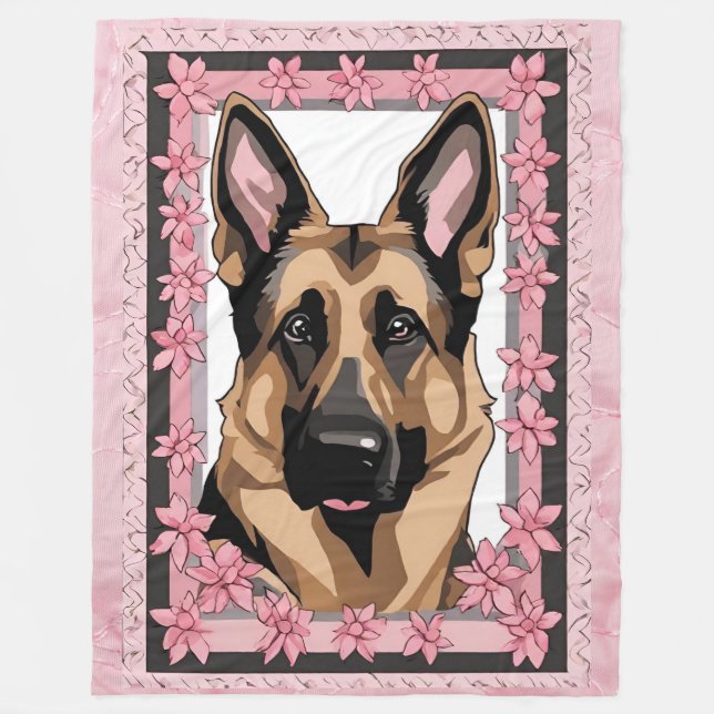 Tysk Shepherd Blanket Fleecefilt (Framsidan)