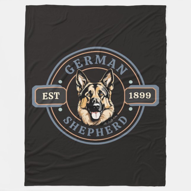 Tysk Shepherd Blanket Fleecefilt (Framsidan)