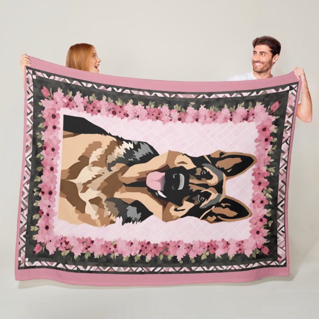 Tysk Shepherd Blanket Fleecefilt (På plats)