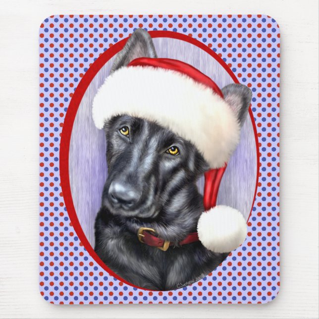 Tysk Shepherd BLK Jultomten Valp Musmatta (Framsidan)