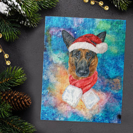 Tysk Shepherd Breed Hund jul Pussel