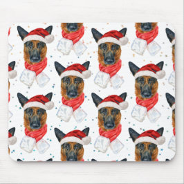 Tysk shepherd Breed Hund Mönster Stars jul Musmatta