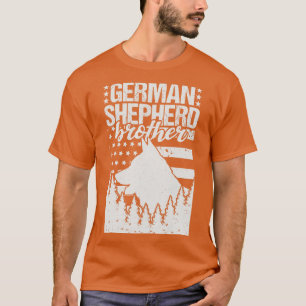 Tysk Shepherd Brother American Flagga T Shirt