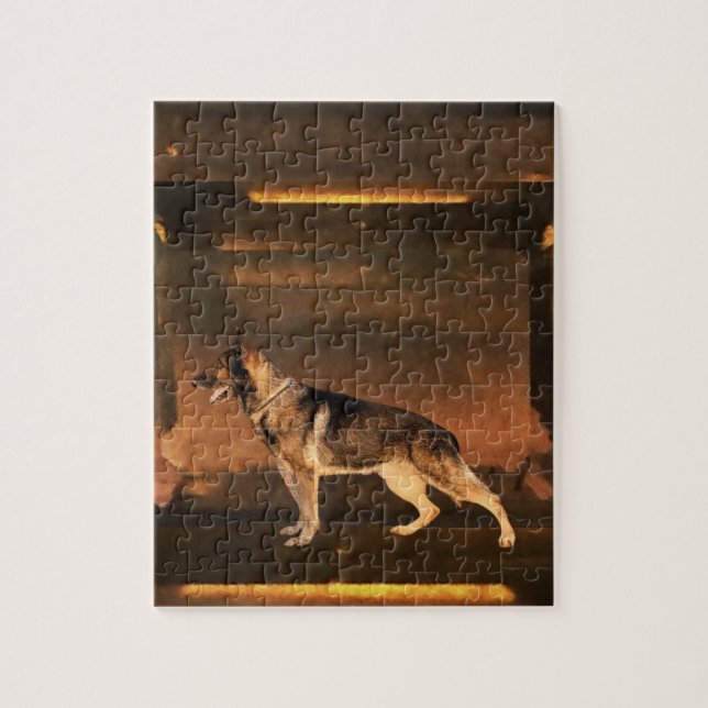 Tysk shepherd Brown Puzzle Pussel (Vertikal)