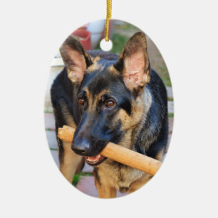 Tysk Shepherd by Shirley Taylor Julgransprydnad Keramik