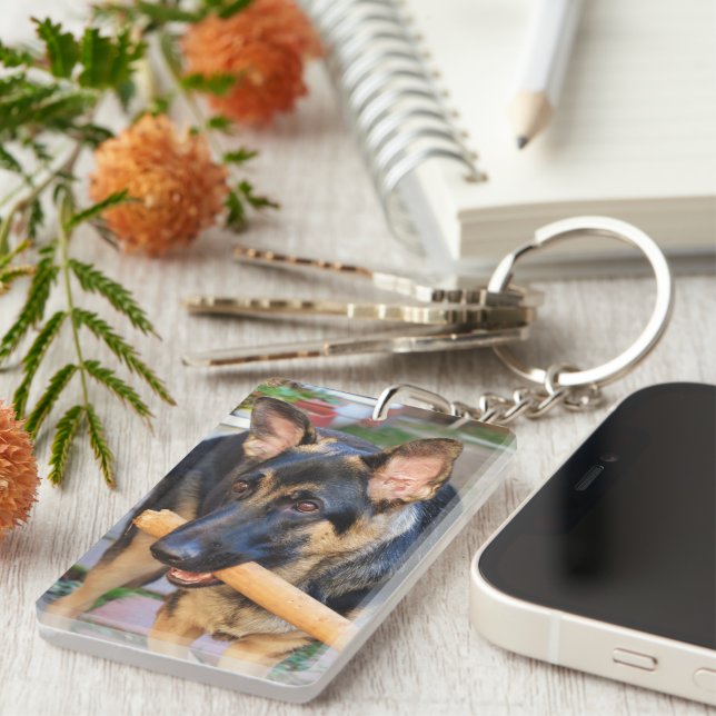 Tysk Shepherd by Shirley Taylor Nyckelring (Högra Framsidan)