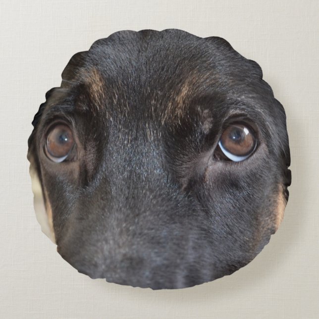Tysk Shepherd by Shirley Taylor Rund Kudde (Framsidan)