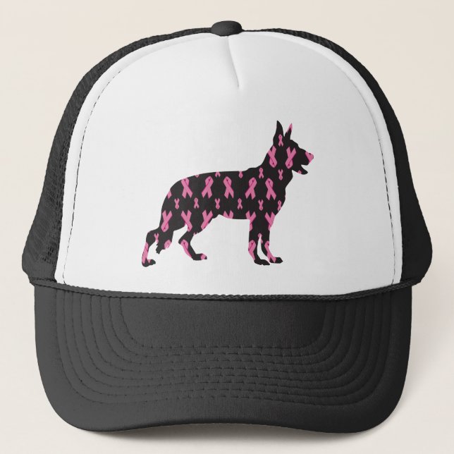 Tysk-Shepherd-Cancer-Ribbon-Black Keps (Framsida)