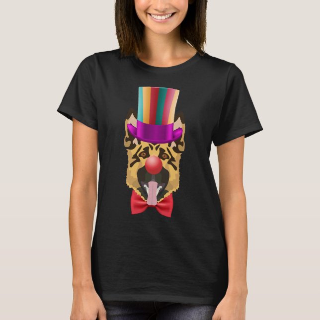 Tysk Shepherd Carnival Clown T Shirt (Framsida)