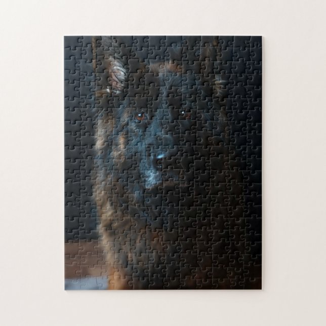 Tysk shepherd Close Up Pussel (Vertikal)