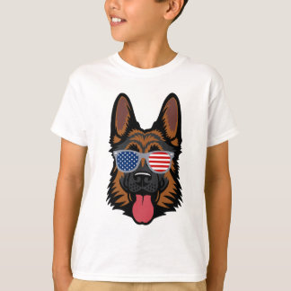 Tysk Shepherd Coola American Patriot - Barn T Shirt