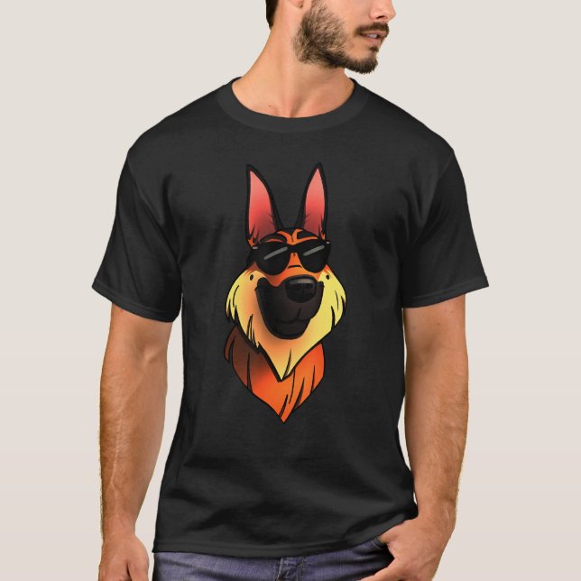 Tysk Shepherd Coola T Shirt (Framsida)
