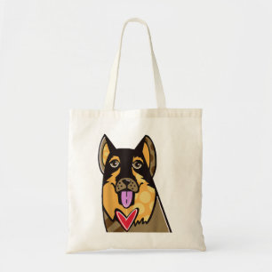 Tysk Shepherd Cute Tecknad hund Pop-Art Souvenir Tygkasse