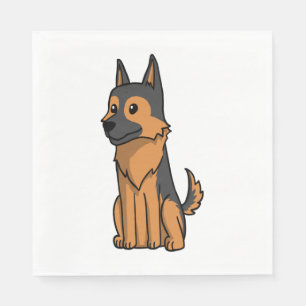 Tysk Shepherd Cute Tecknad Pappersservett
