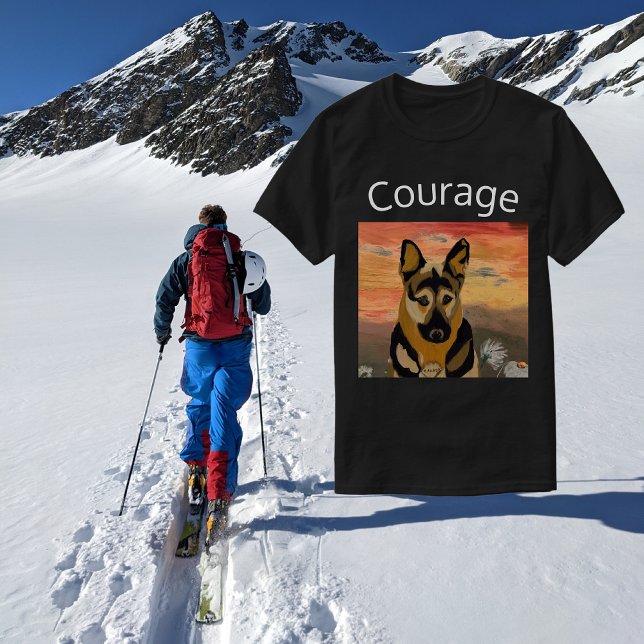 Tysk Shepherd Daisy Fält Courage T Shirt (Skapare uppladdad)