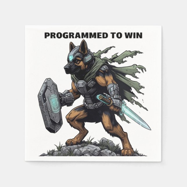 Tysk Shepherd Design for Party Napkins Pappersservett (Framsidan)