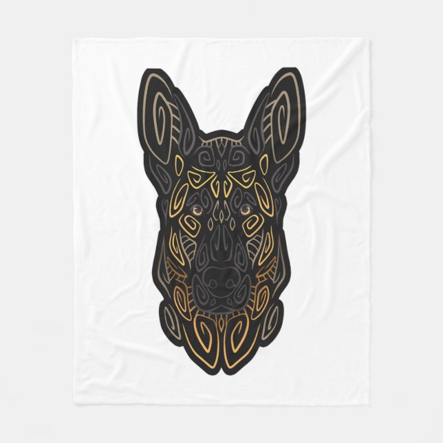 Tysk Shepherd Design German Shepherd Gifts Hund O Fleecefilt (Framsidan)