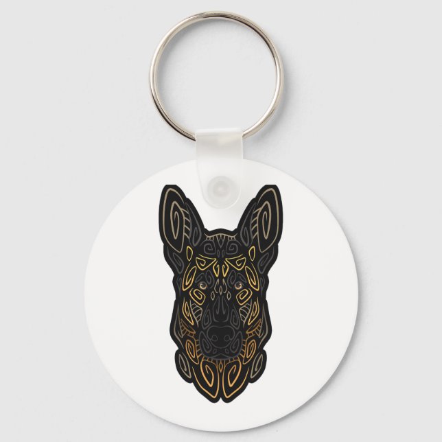 Tysk Shepherd Design German Shepherd Gifts Hund O Nyckelring (Framsida)
