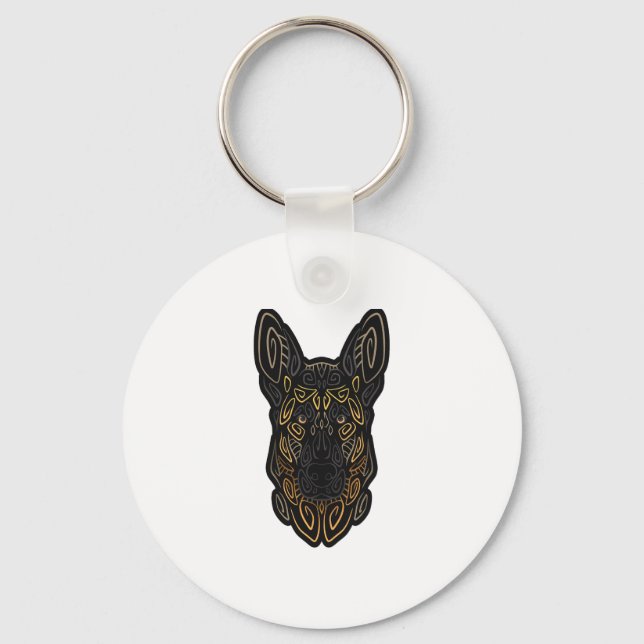Tysk Shepherd Design German Shepherd Gifts Hund O Nyckelring (Framsida)