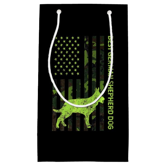 Tysk Shepherd Distress USA flagga Camouflage (Framsidan)