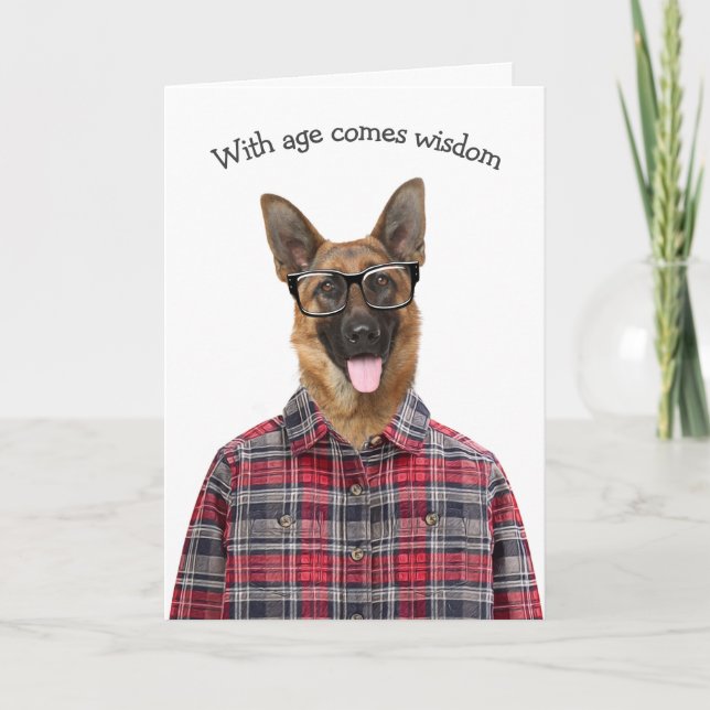 Tysk shepherd Dog Humor Kort (Framsida)