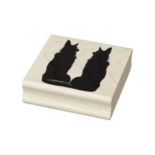 Tysk Shepherd Dubbla Silhouette Stämpel