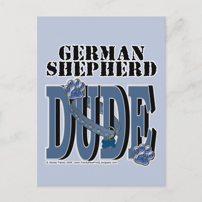 Tysk Shepherd DUDE Vykort (Framsida)
